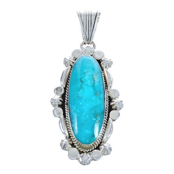 Native American Turquoise Genuine Sterling Silver Pendant JX123277